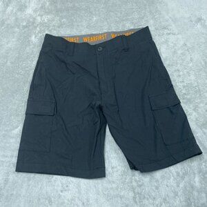 Wearfirst Mens Black Cargo Shorts Size 34 Lightweight Durable Stretch a0434